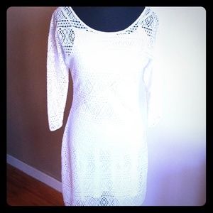 Express White crotchet slip dress